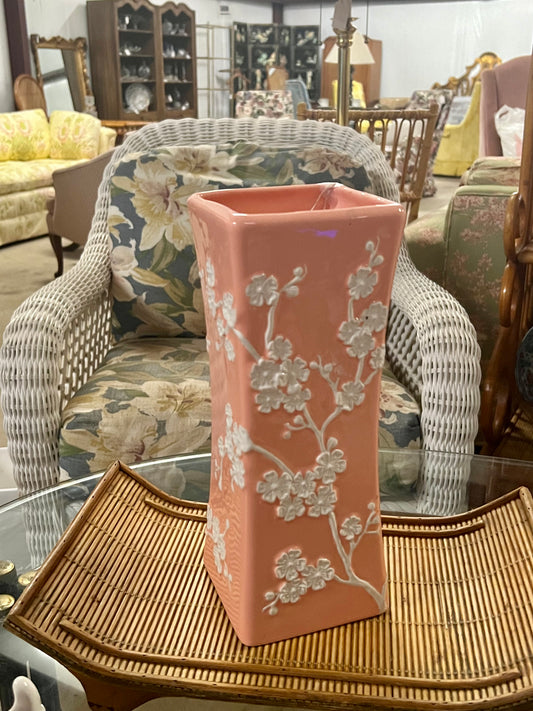 12" Square Cherry Blossom Vase