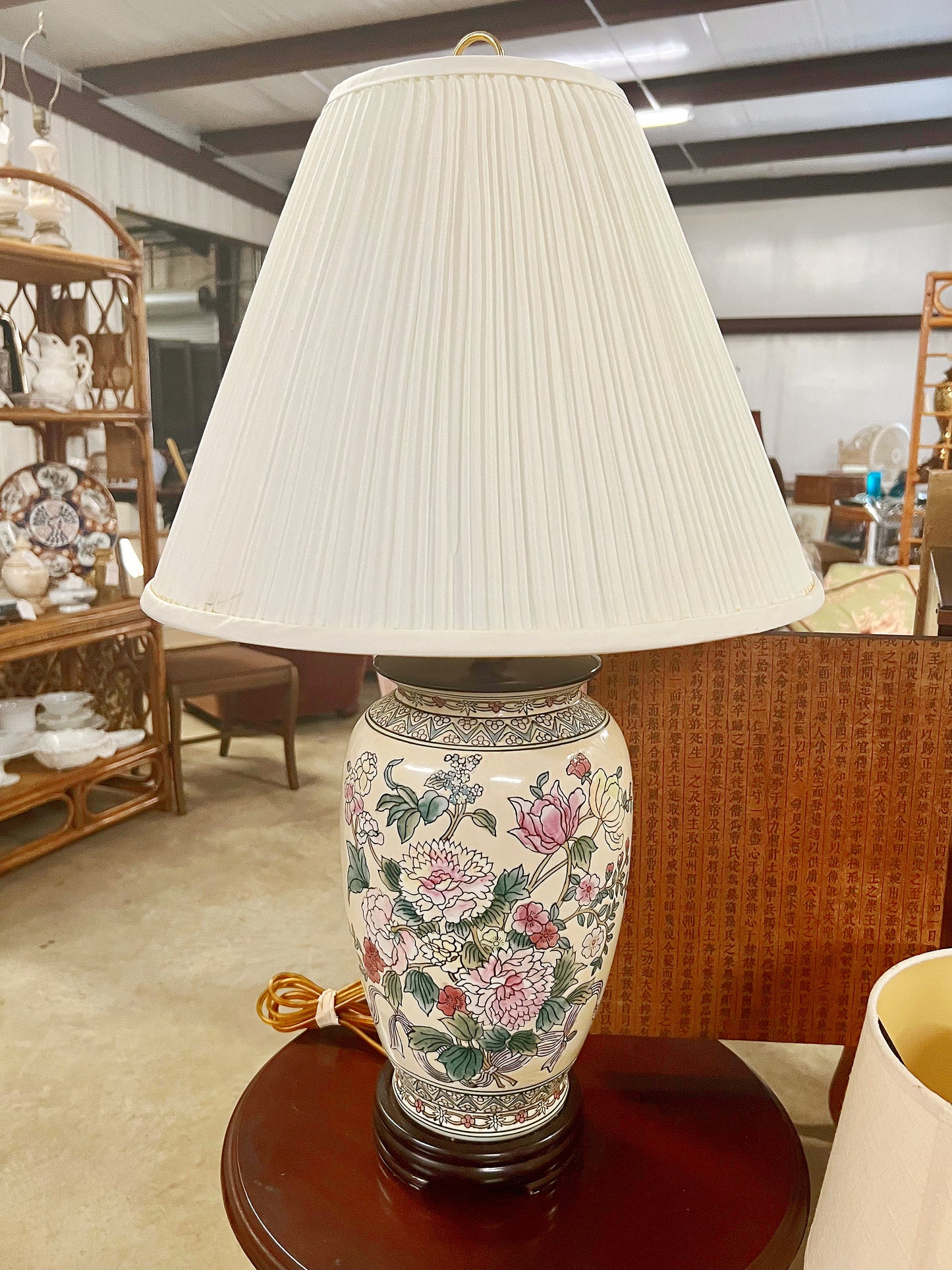 Floral Chinoiserie Lamp - 29"