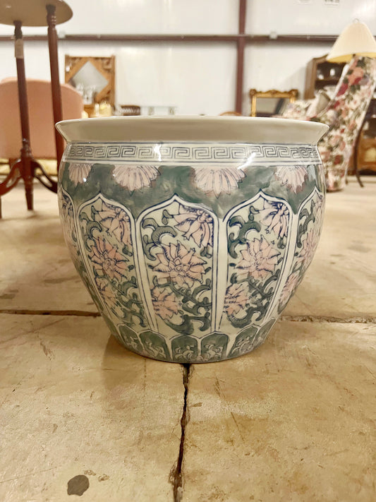 Pastel Floral Asian Planter - 10"