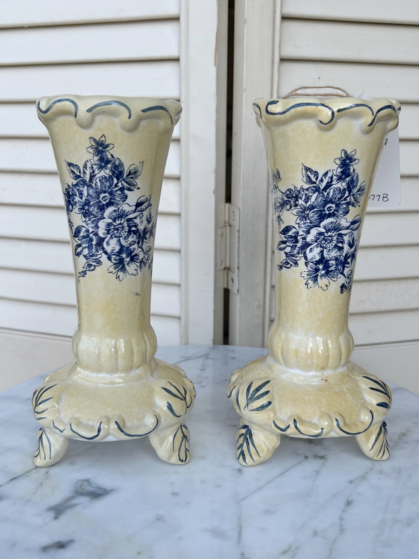 Napco Yellow and Blue Floral Vase