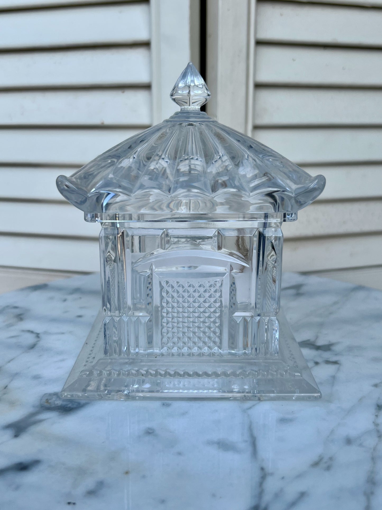 Cut Glass Pagoda Candy Dish